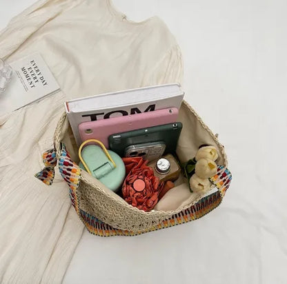 Bolso de paja tejida, tote bandolera versátil para el día a día, nuevo 2026