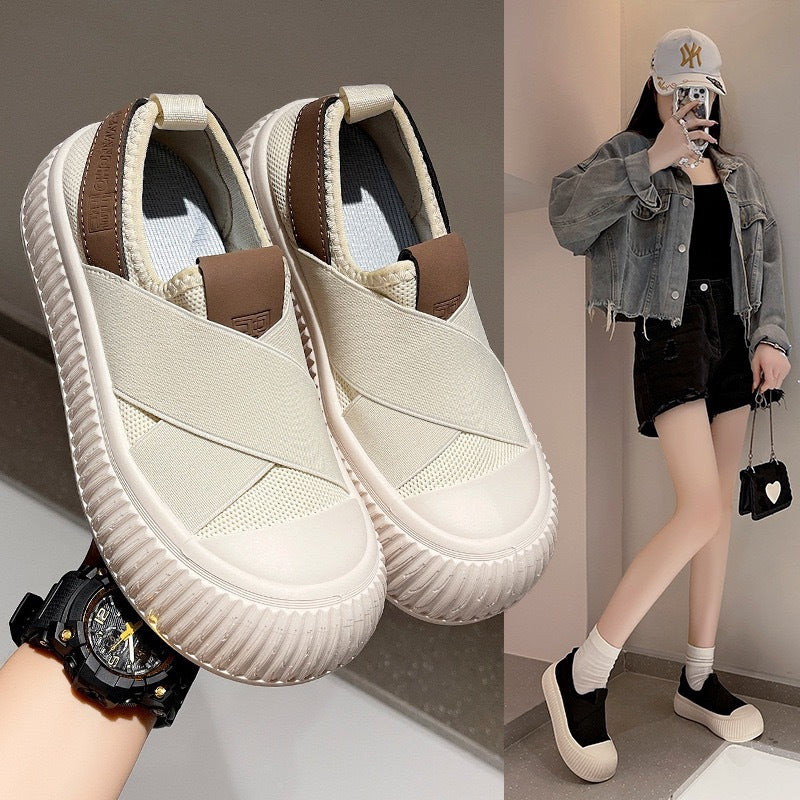 Zapatos planos nuevos de verano 2026, zapatillas deportivas antideslizantes de suela blanda, estilo slip-on
