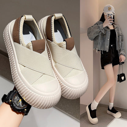 Zapatos planos nuevos de verano 2026, zapatillas deportivas antideslizantes de suela blanda, estilo slip-on