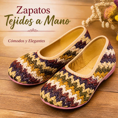 Zapatos de playa planos de suela blanda, calzado de tela tejida