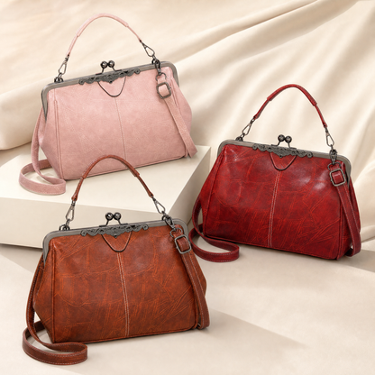 Elegante Bolso Retro de Mujer en Cuero Sintético, Bolso de Hombro y Bandolera de Gran Capacidad