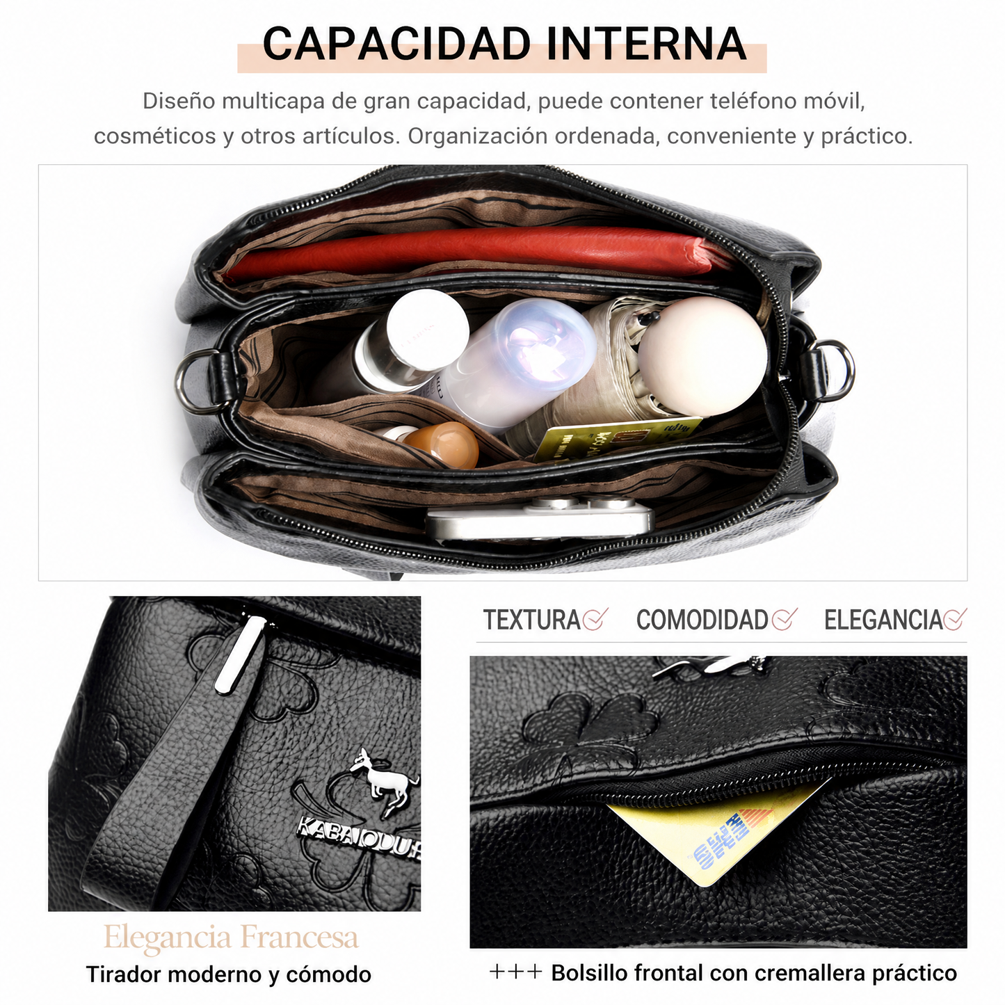 Bolso de hombro casual para mujer, de gran capacidad, con estampado moderno; bolso bandolera cruzado para mamá