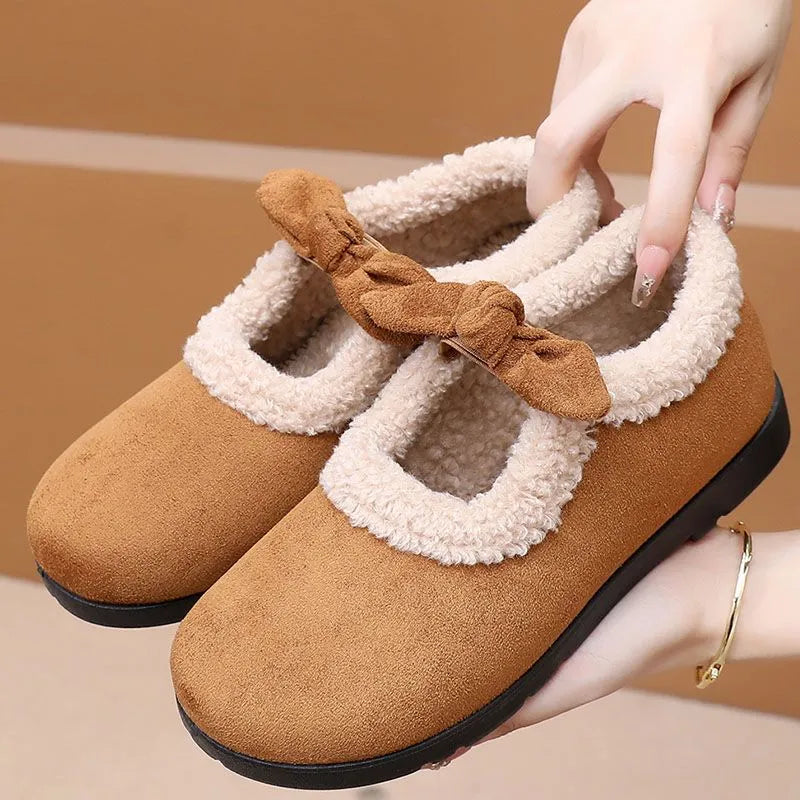 Zapatos de felpa de lana elástica