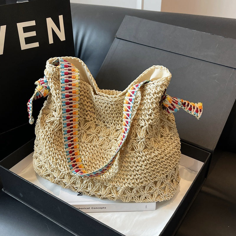 Bolso de paja tejida, tote bandolera versátil para el día a día, nuevo 2026