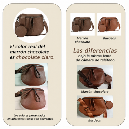 Bolso de hombro de cuero impermeable de gran capacidad para mujer 2026, bolso bandolera portátil y de moda