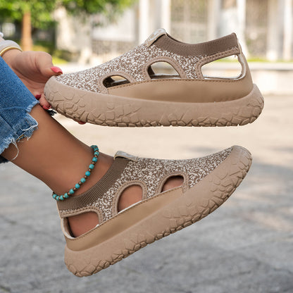 Slip-on, sandalias caladas transpirables casuales, cómodas y versátiles