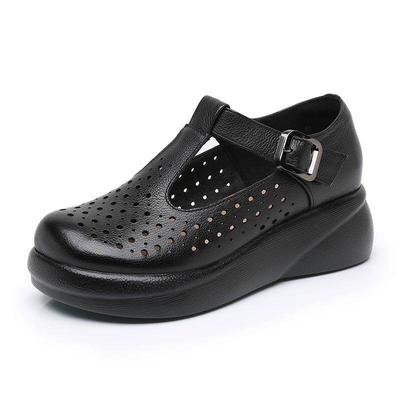 Sandalias transpirables, cuero de alta calidad, chanclas de suela gruesa antideslizante