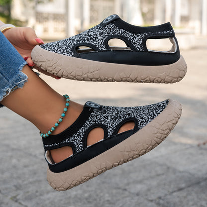 Slip-on, sandalias caladas transpirables casuales, cómodas y versátiles