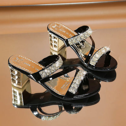 Sandalias francesas casuales de tacón grueso