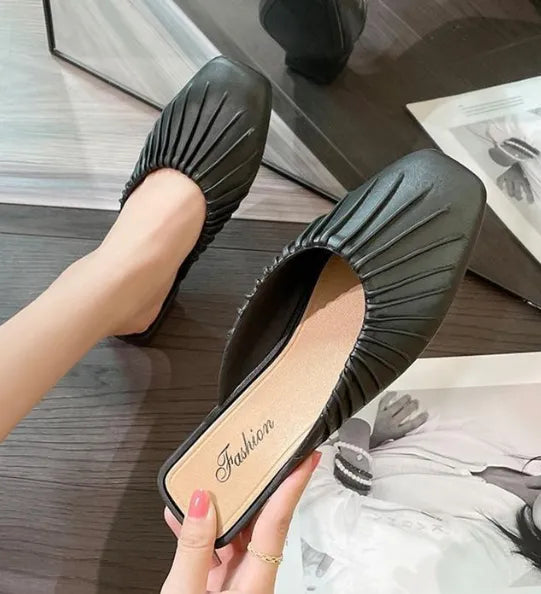 Zapatos planos con punta cerrada nuevos 2026, sandalias cómodas y antideslizantes, suela blanda slip-on