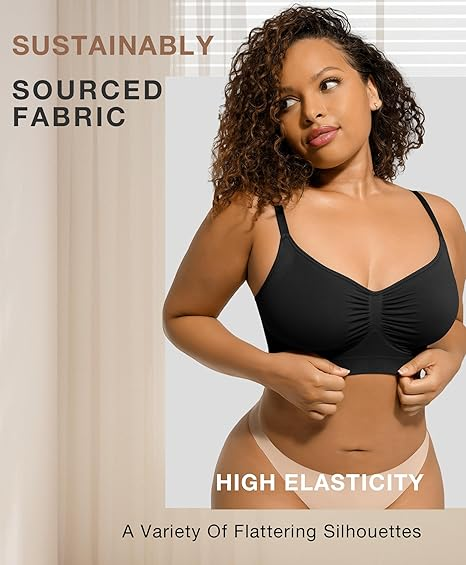 🔥Compra 1 y llévate 1 gratis (2 piezas)：Sujetador esculpido sin aros y sin relleno de cobertura total para mujer