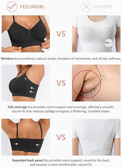 🔥Compra 1 y llévate 1 gratis (2 piezas)：Sujetador esculpido sin aros y sin relleno de cobertura total para mujer