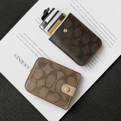 Cartera porta-documentos elegante y lujosa para mujer, billetera con funda para tarjetas de crédito con protección antimagnética