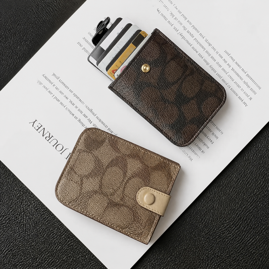 Cartera porta-documentos elegante y lujosa para mujer, billetera con funda para tarjetas de crédito con protección antimagnética
