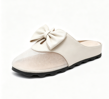 Nuevas sandalias deslizantes de cuero suave, malla y lazo