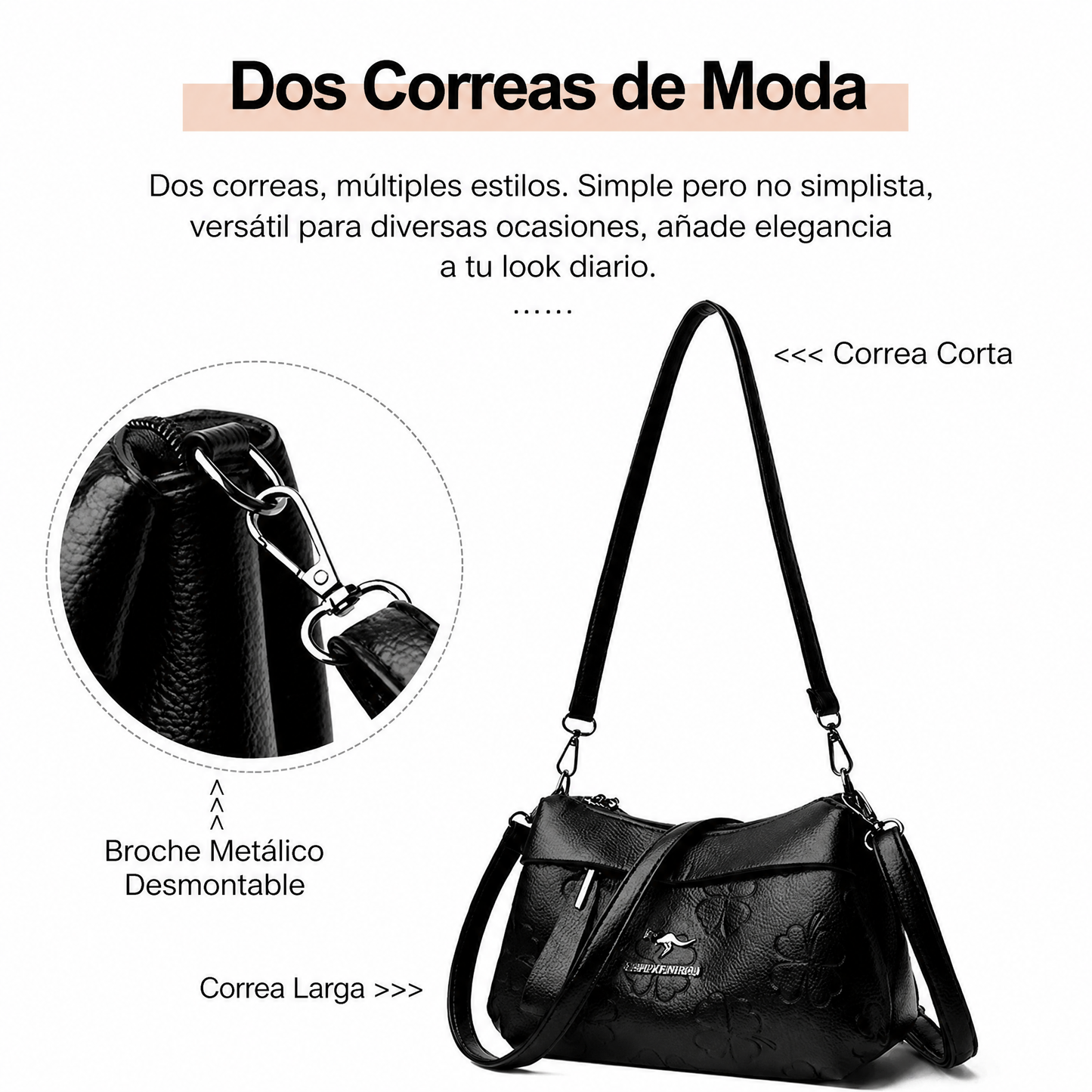 Bolso de hombro casual para mujer, de gran capacidad, con estampado moderno; bolso bandolera cruzado para mamá