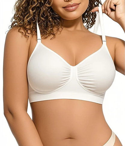 🔥Compra 1 y llévate 1 gratis (2 piezas)：Sujetador esculpido sin aros y sin relleno de cobertura total para mujer