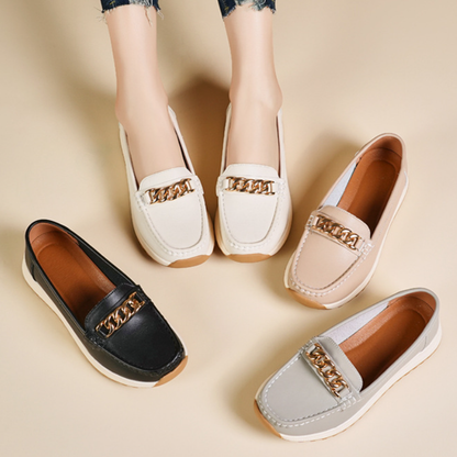 Zapatos de cuero cómodos de corte bajo