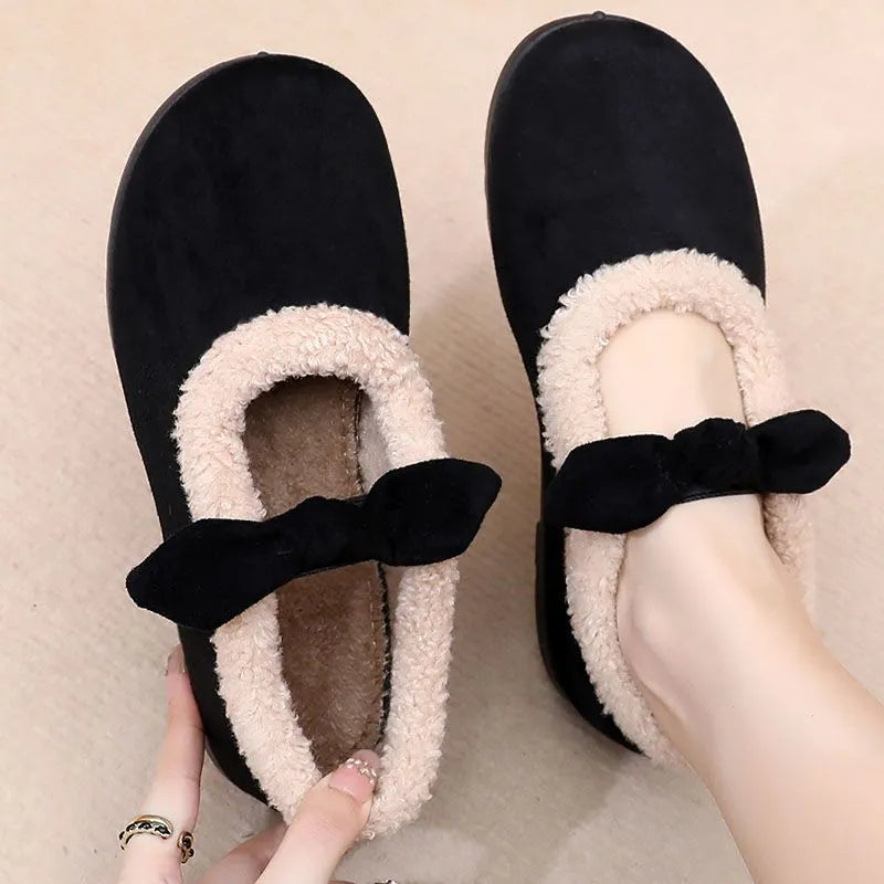 Zapatos de felpa de lana elástica