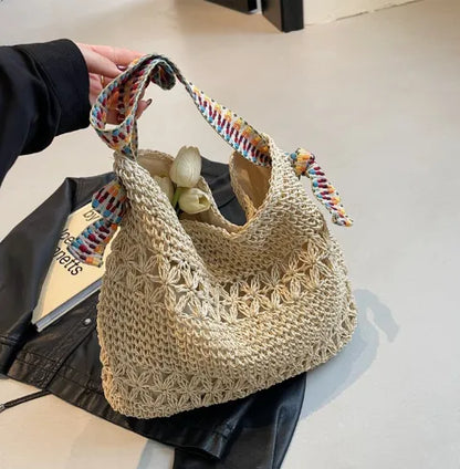Bolso de paja tejida, tote bandolera versátil para el día a día, nuevo 2026