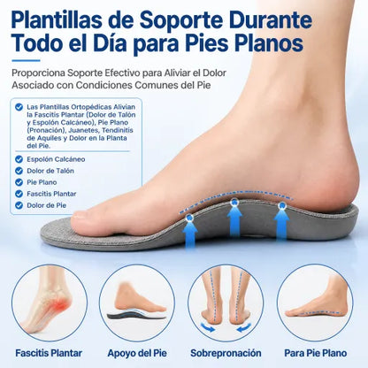 🔥Compre 1 y llévese 1 gratis🔥 Plantillas ortopédicas antibacterianas y antiolor unisex, suaves como una nube, anti-fatiga, amortiguadoras y alivio del dolor de pies
