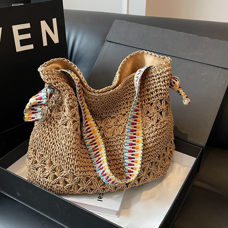 Bolso de paja tejida, tote bandolera versátil para el día a día, nuevo 2026