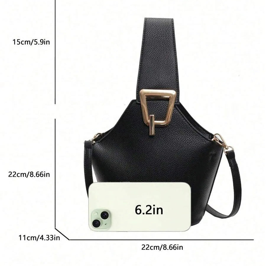 Un bolso de mano de cuero artificial elegante y multifuncional con una correa de hombro ajustable y portátil