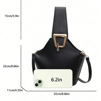 Un bolso de mano de cuero artificial elegante y multifuncional con una correa de hombro ajustable y portátil