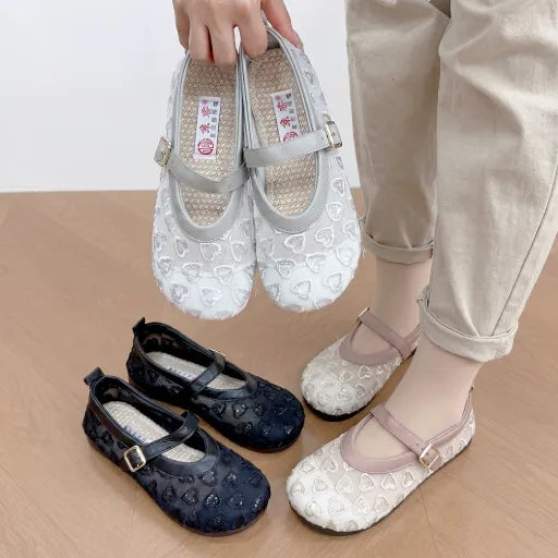 Zapatos planos de malla ligeros y cómodos, nuevos, estilo slip-on