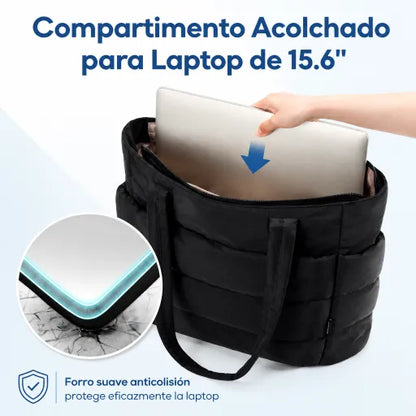Bolso de mano de gran capacidad para mujer, tote acolchado ligero y de aspecto lujoso