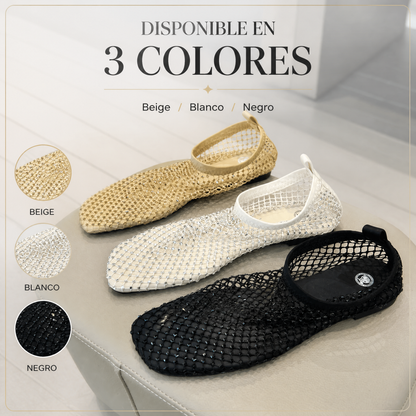Zapatos planos casuales para mujer, sandalias bajas de malla transpirable, estilo sin cordones.