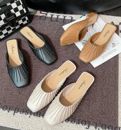 Zapatos planos con punta cerrada nuevos 2026, sandalias cómodas y antideslizantes, suela blanda slip-on