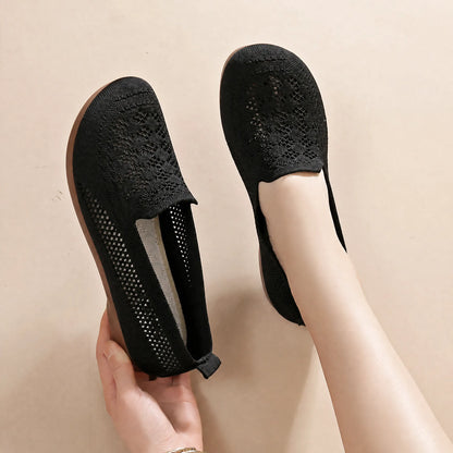 Zapatos de malla calada de suela blanda para mujer, nuevos 2026, loafers ligeros y transpirables