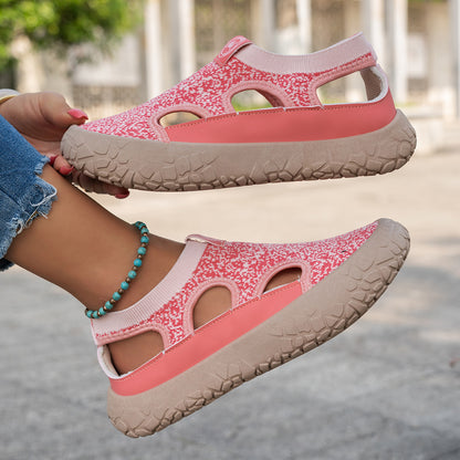 Slip-on, sandalias caladas transpirables casuales, cómodas y versátiles