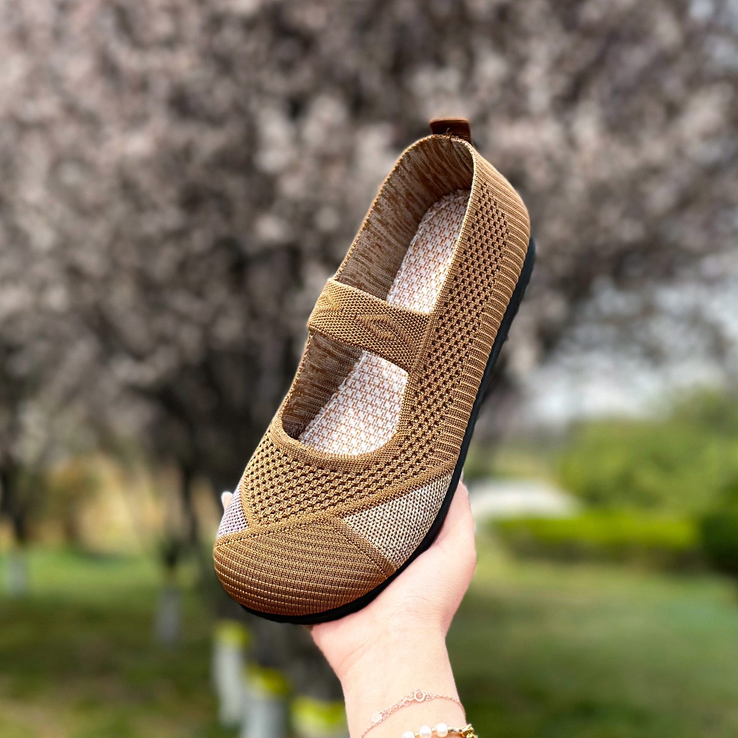 Zapatos de verano cómodos y transpirables de suela blanda para mujer, slip-on de suela plana