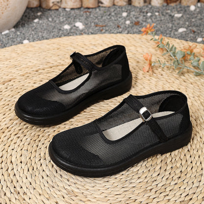 Zapatos planos antideslizantes con diseño transpirable, elegantes y versátiles.