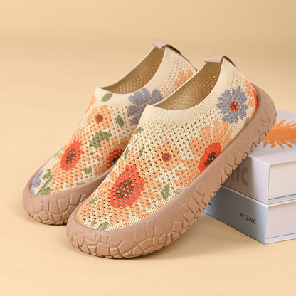 Zapatos de Plataforma con Estilo Étnico para Mujer, Zapatillas con Estampado de Moda, Suela Blanda y Transpirable