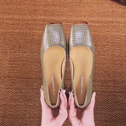 Zapatos de vestir con punta de metal y acabado piel de serpiente