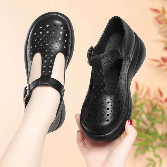 Sandalias transpirables, cuero de alta calidad, chanclas de suela gruesa antideslizante