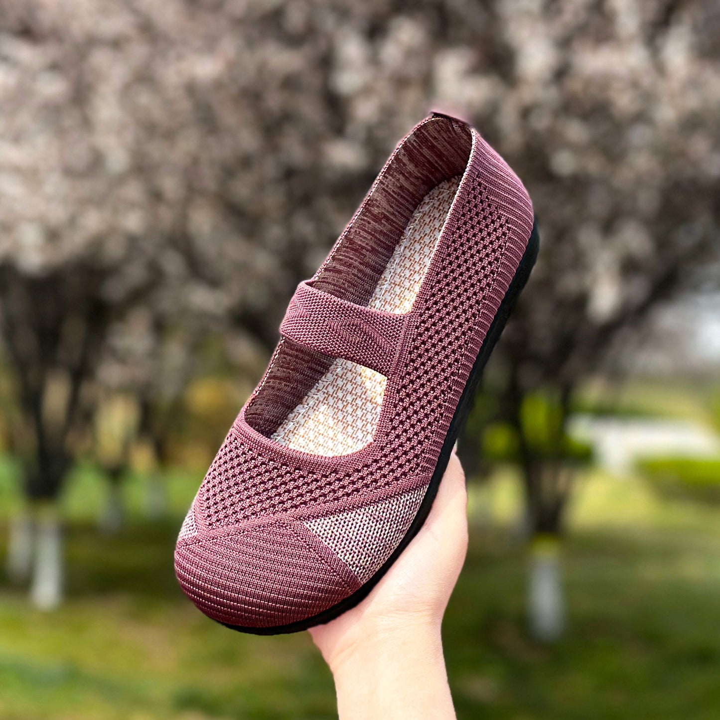 Zapatos de verano cómodos y transpirables de suela blanda para mujer, slip-on de suela plana