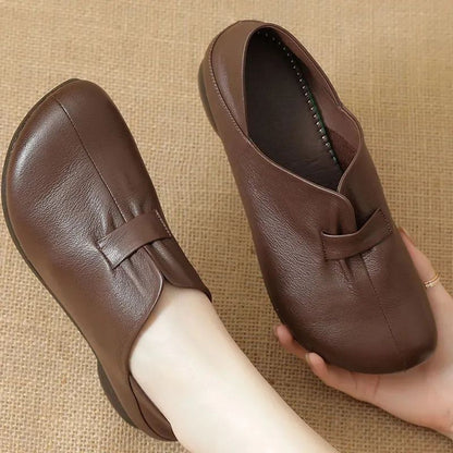 Zapatos de cuero genuino de suela blanda, suaves y cómodos