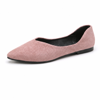 Zapatos de moda para mujer con punta en pico y suela plana, slip-on cómodo de suela blanda