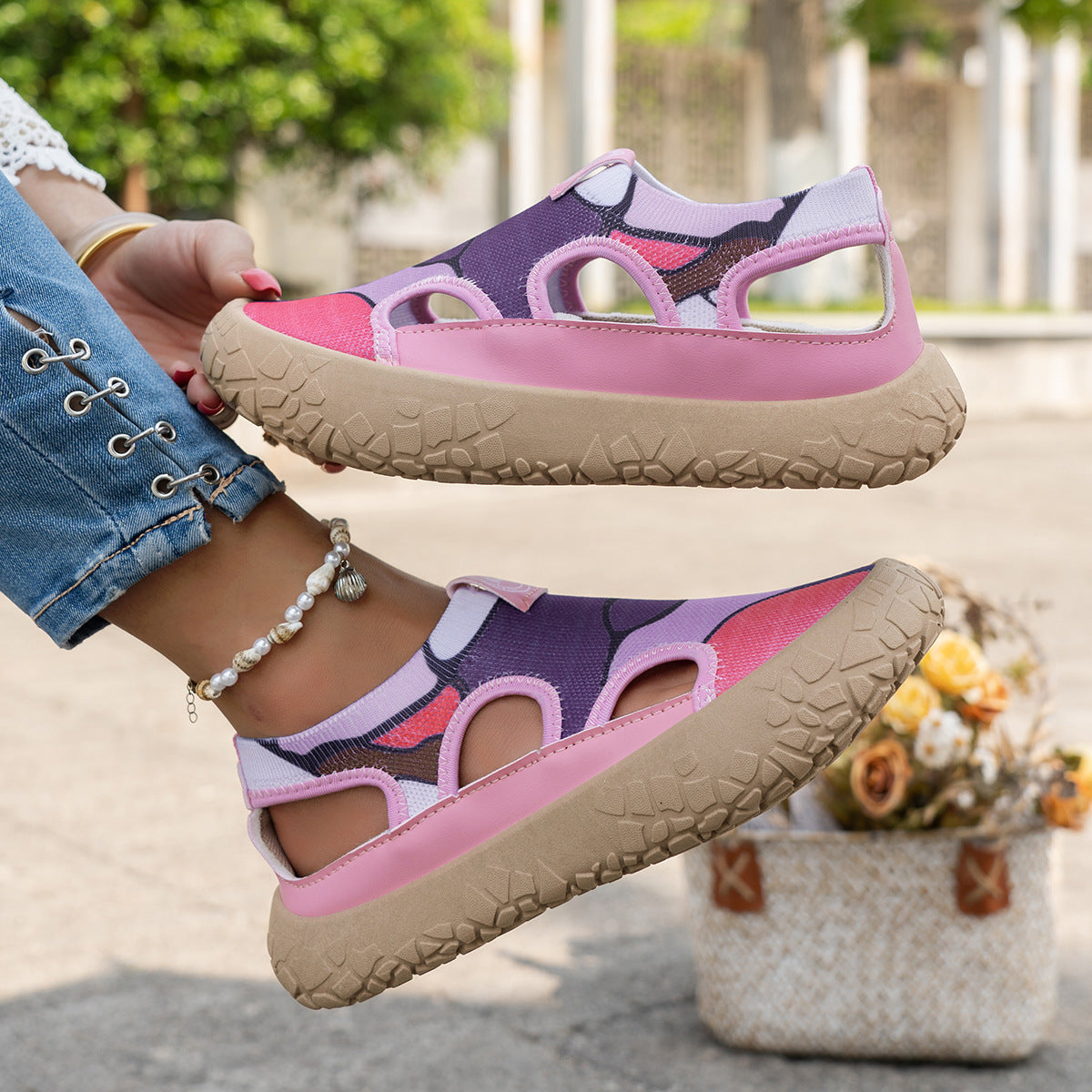 Zapatos casuales ligeros de suela blanda, sandalias resistentes y antideslizantes, slip-on