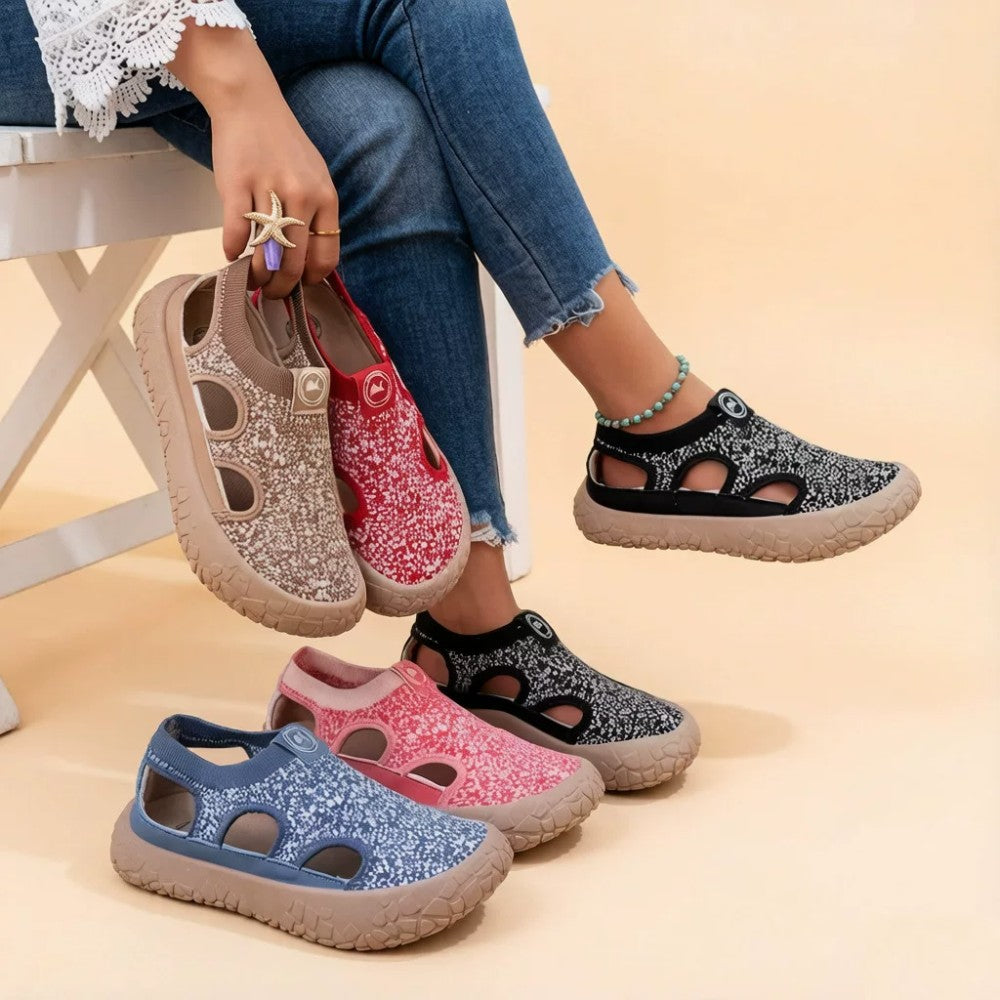 Slip-on, sandalias caladas transpirables casuales, cómodas y versátiles