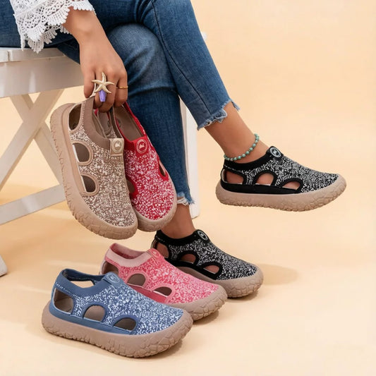 Slip-on, sandalias caladas transpirables casuales, cómodas y versátiles