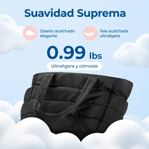 Bolso de mano de gran capacidad para mujer, tote acolchado ligero y de aspecto lujoso