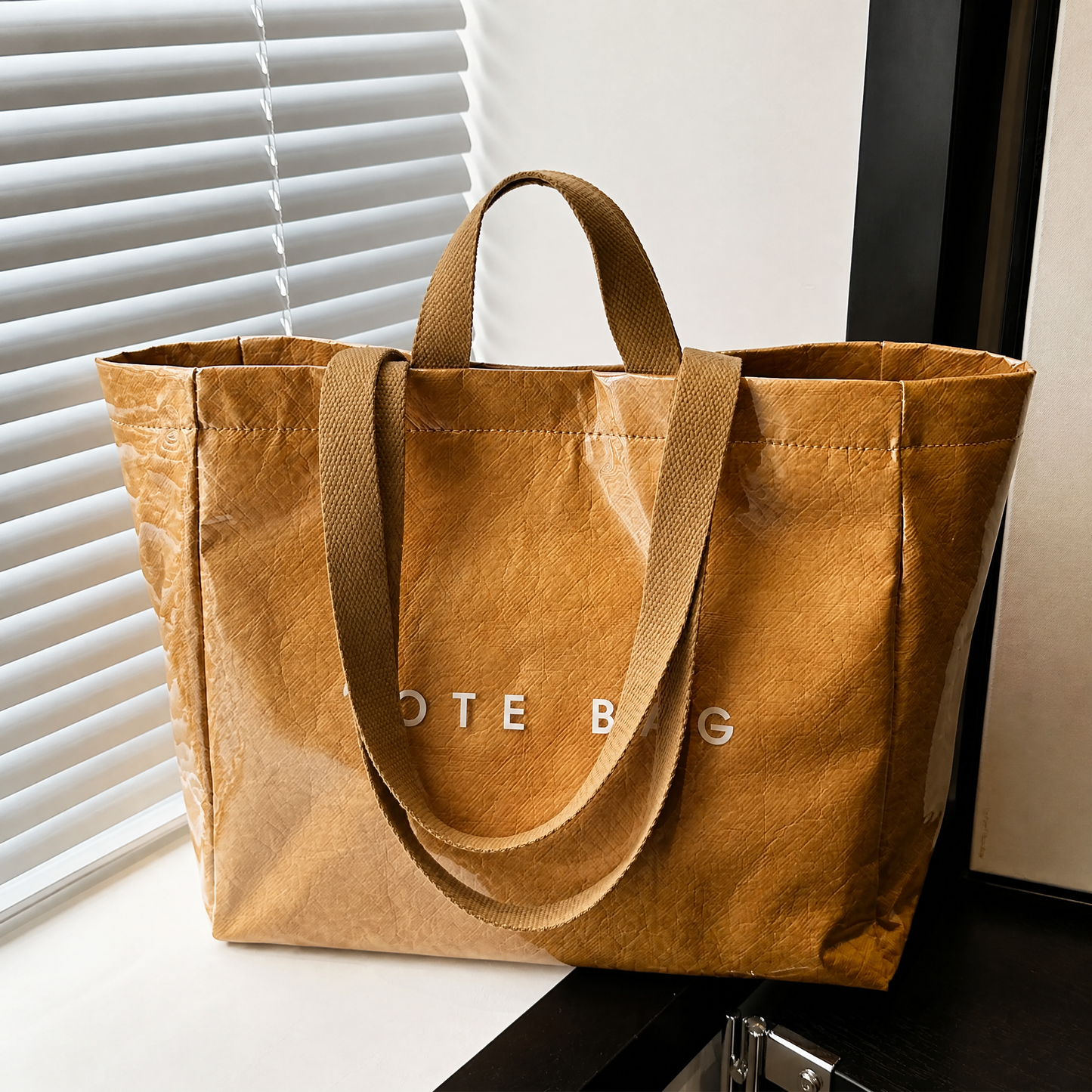 Bolso tote de gran capacidad en color liso para mujer, bolsa de mano de PVC transparente impermeable y de moda