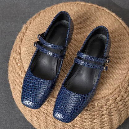 Zapatos de cuero de tacón grueso de 3 cm nuevos 2026
