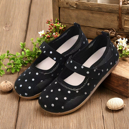 Zapatos Mary Jane para mujer, suela blanda transpirable de malla plana, calzado de tela de moda y versátil