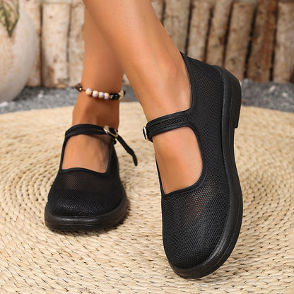 Zapatos planos antideslizantes con diseño transpirable, elegantes y versátiles.